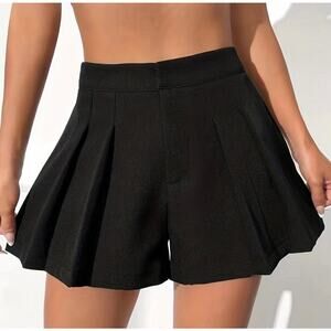 Women’s Korean Fashion Pleated Shorts Skort Tennis Core Black